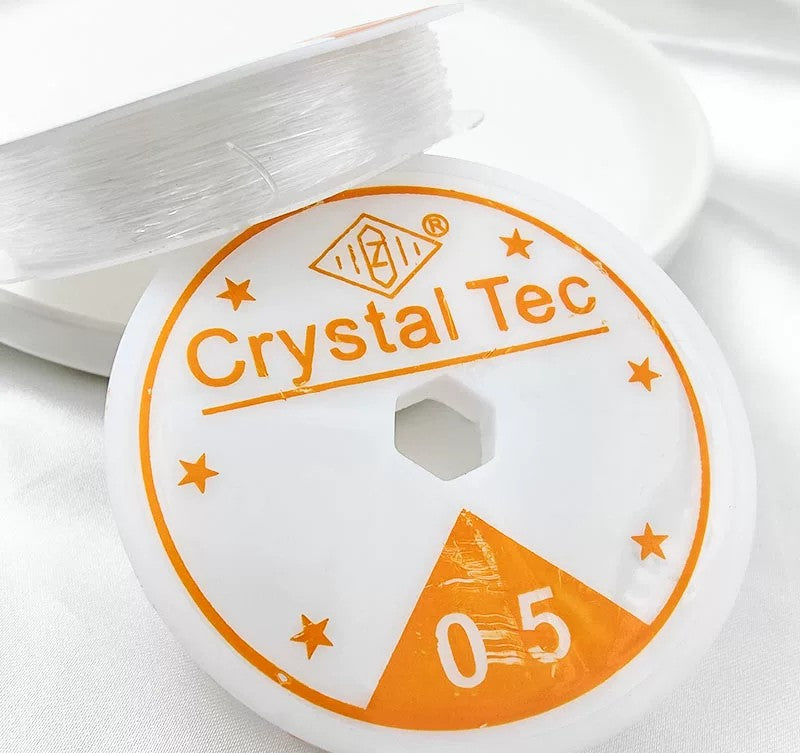 2 Rolls / 0.5mm Crystal Elastic String for Jewellery Making – Strong Stretchy Bead Thread for Jewellery Making, Clear Illusion Cord (20m)