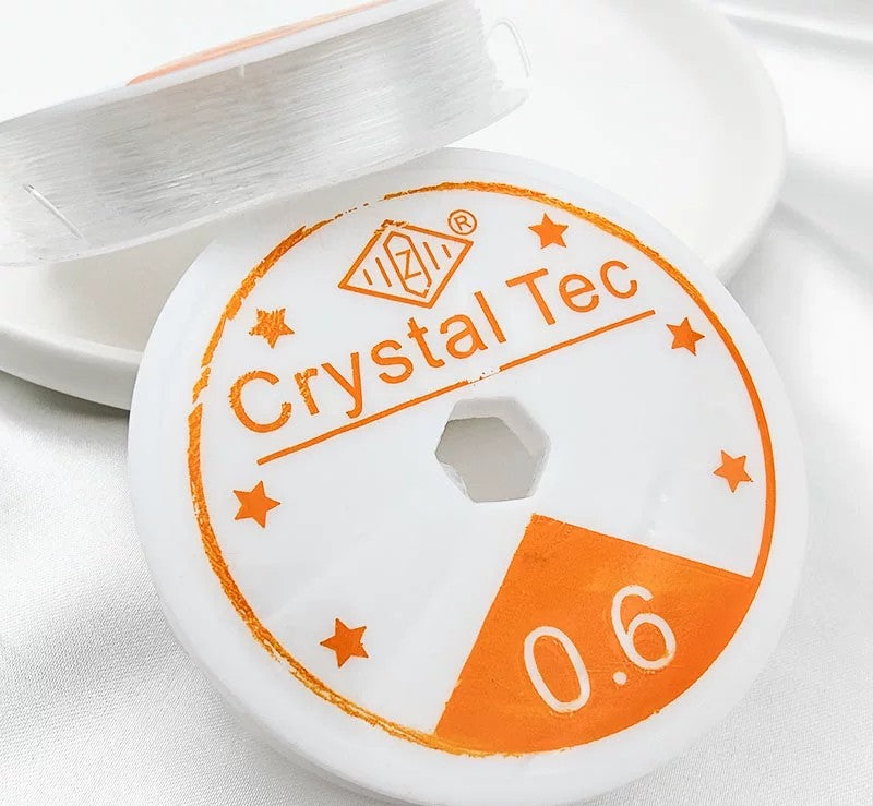 2 Rolls / 0.5mm Crystal Elastic String for Jewellery Making – Strong Stretchy Bead Thread for Jewellery Making, Clear Illusion Cord (20m)