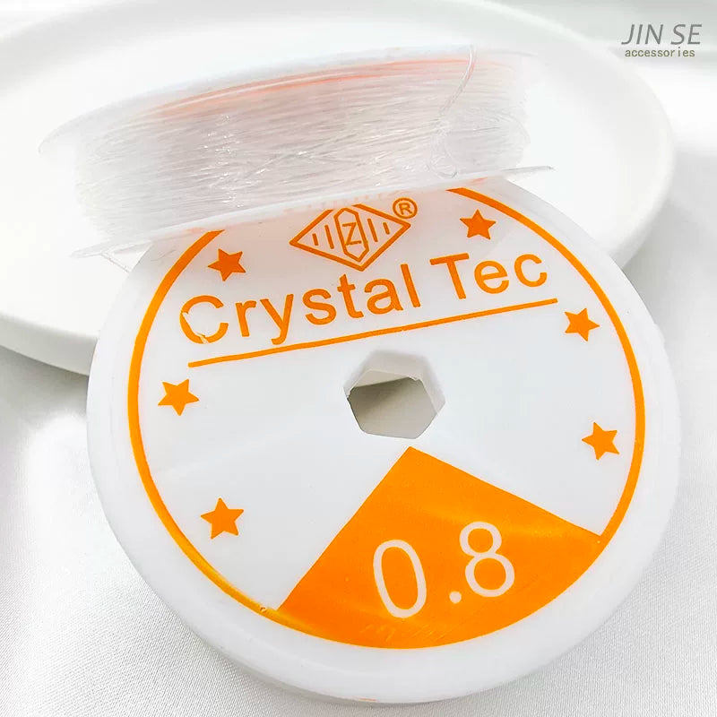 2 Rolls / 0.5mm Crystal Elastic String for Jewellery Making – Strong Stretchy Bead Thread for Jewellery Making, Clear Illusion Cord (20m)