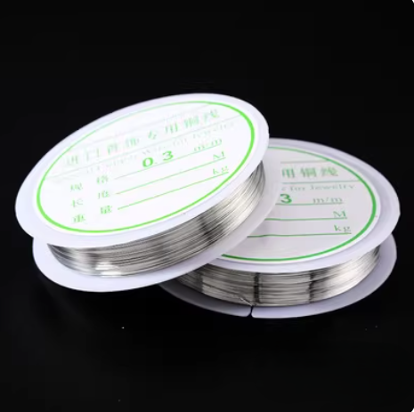 3 Rolls / 0.3mm / Silver Jewelry Wire, Craft Wire, Jewellery Beading Wire for Jewelry, Crafts Beading