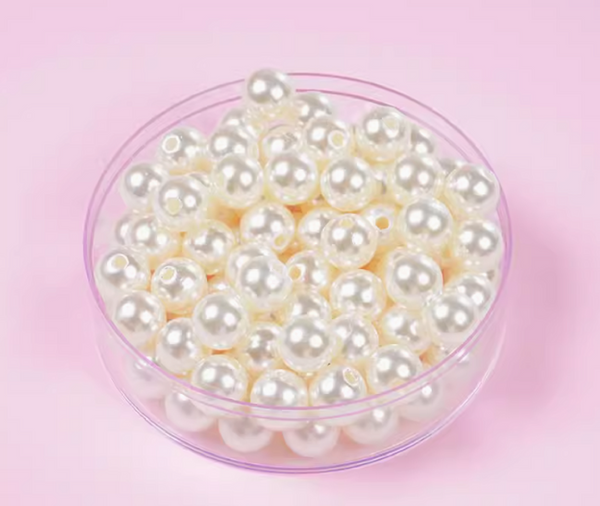 3mm-12mm / Round White Pearl Beads