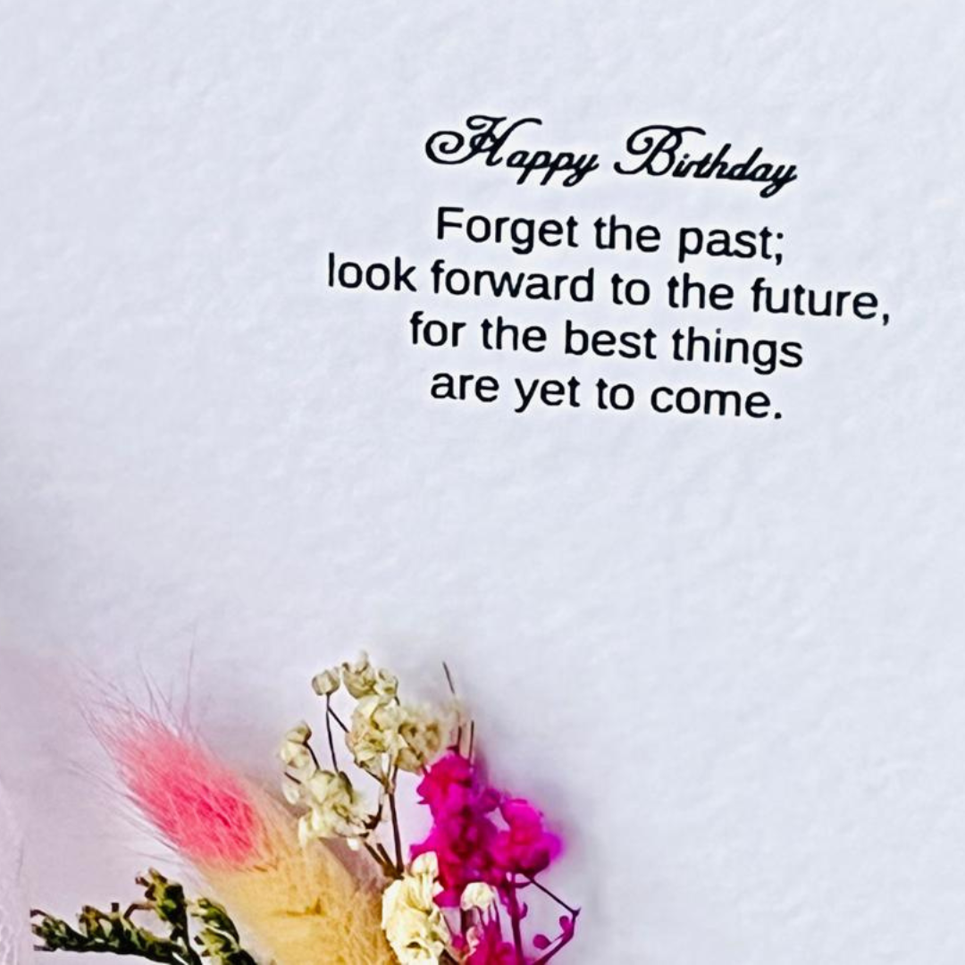 Luxury Handmade Personalised Flower Birthday Card and Keychain G002