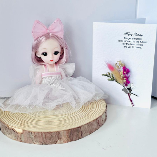 Luxury Handmade Personalised Baby Breath Flower Birthday Card and Keychain G005