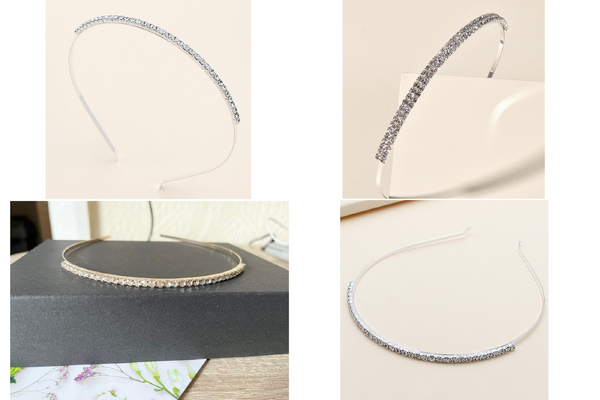 K Gold, Silver Colour / Crystal Wedding Headband  TS1407