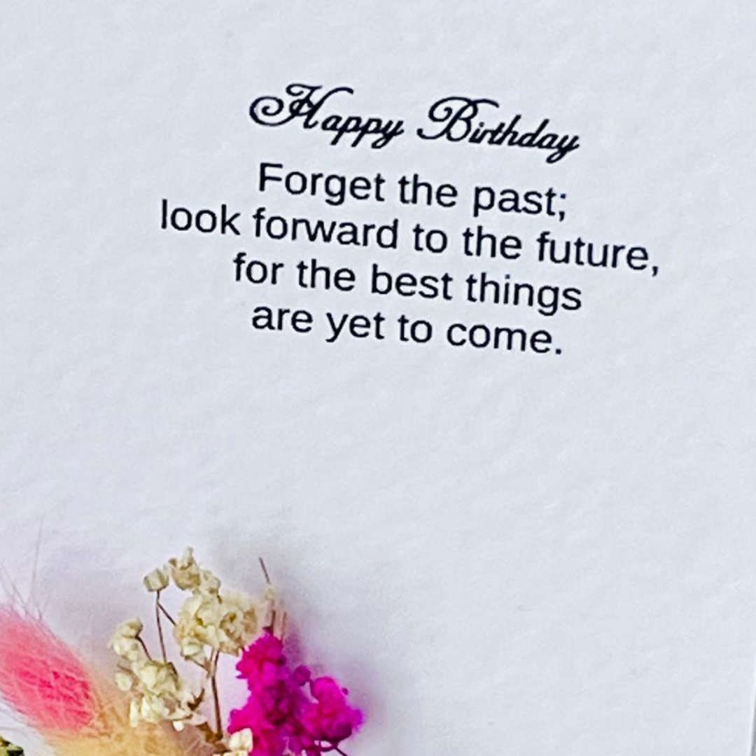 Luxury Handmade Personalised Flower Birthday Card and Keychain G004