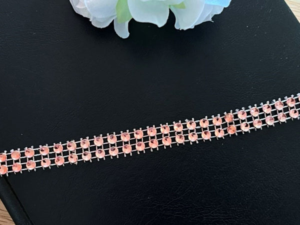 4 Meters / 8 Rows Effect Diamante Trim DIY, Bling Bling Effect