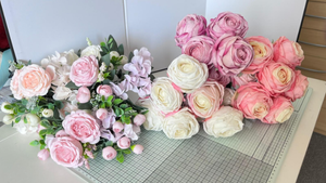 Stock clearance / Brand new / 5 bunches + 20 pcs / Artificial flowers, Wedding Flowers Bouquet