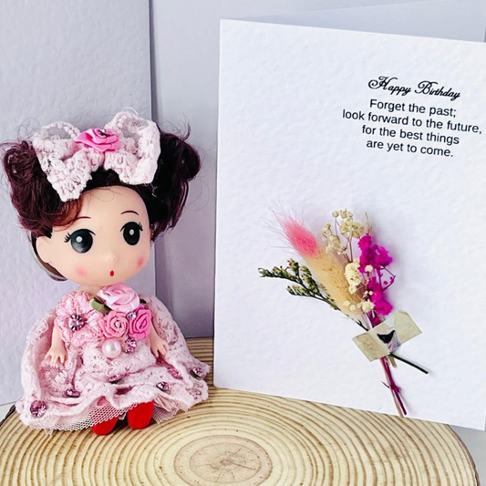 Luxury Handmade Personalised Flower Birthday Card and Keychain G004