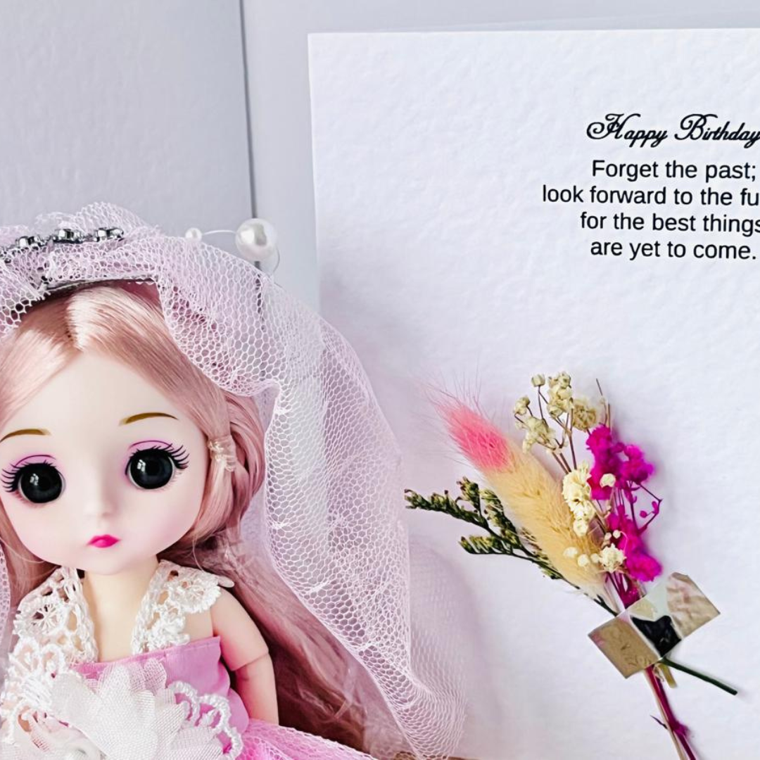 Luxury Handmade Personalised Flower Birthday Card and Keychain G002