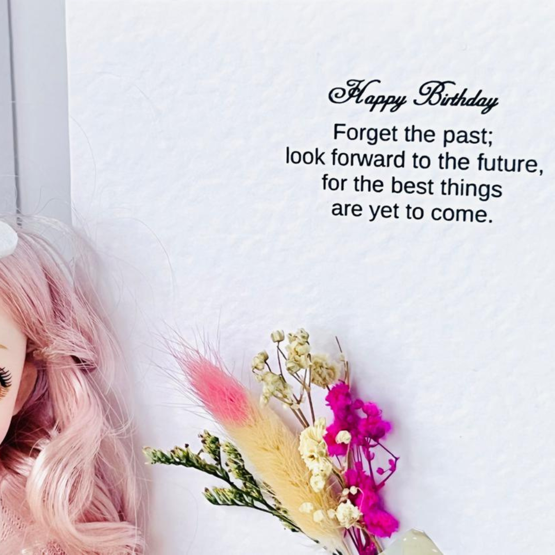 Luxury Handmade Personalised Flower Birthday Card and Keychain G003