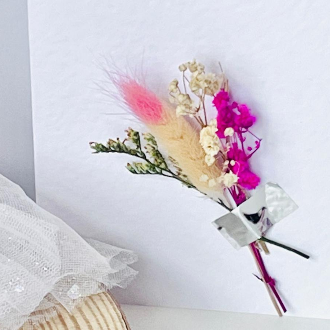 Luxury Handmade Personalised Baby Breath Flower Birthday Card and Keychain G005