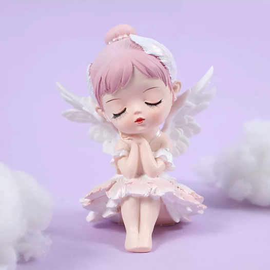 Acrylic Angel Cake Topper, Flower Dome Decoration  W6B