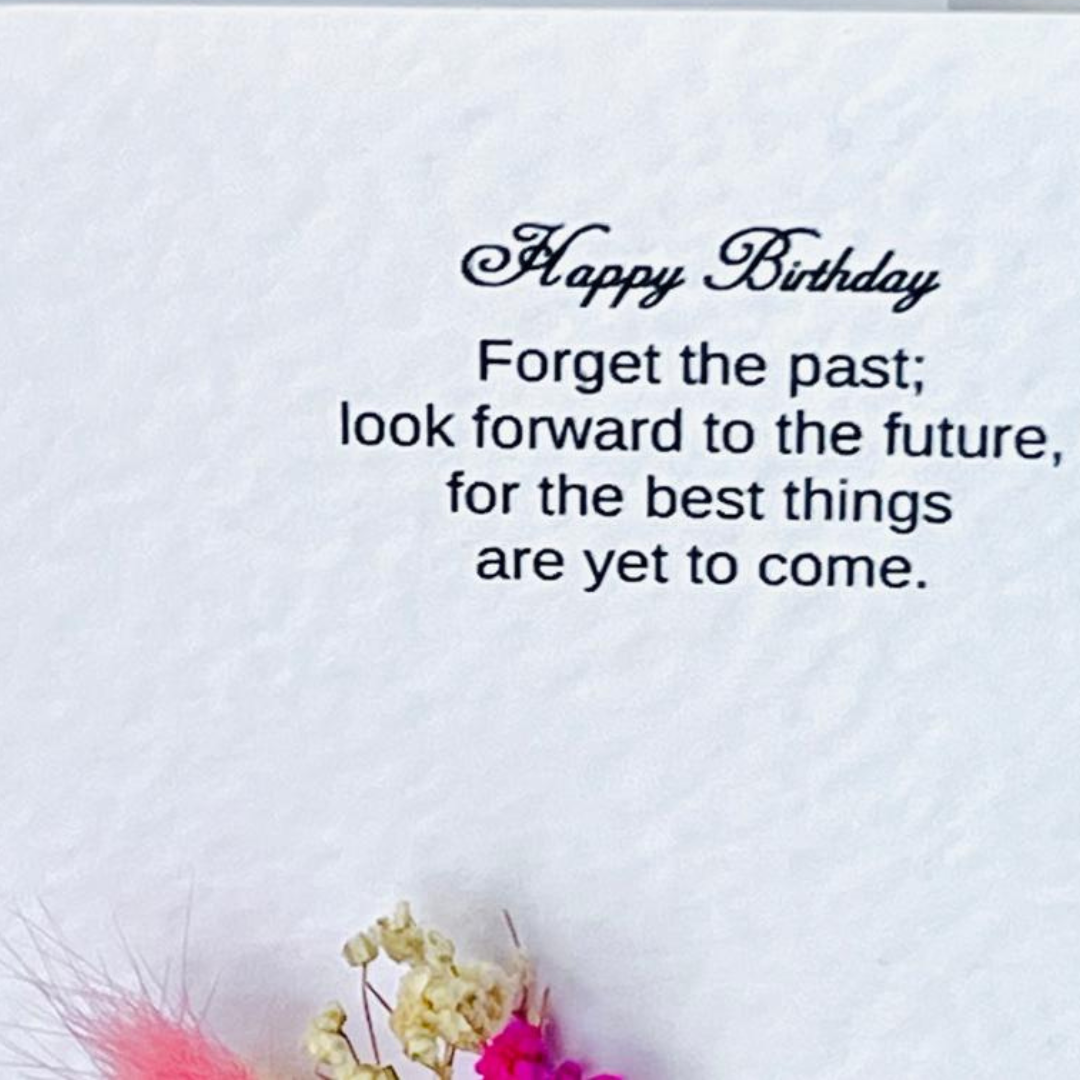 Luxury Handmade Personalised Flower Birthday Card and Keychain G002