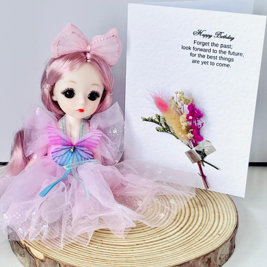 Luxury Handmade Personalised Flower Birthday Card and Keychain G001