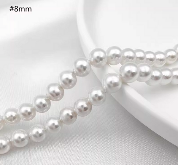 10 pcs / 3mm-8mm / White Natural Shell Pearl Beads