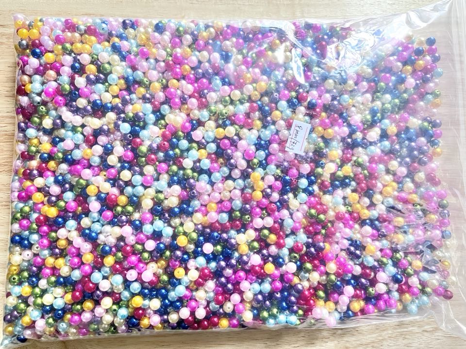 8mm / 500 pcs Mixed Acrylic Round Pearl Beads  PB051