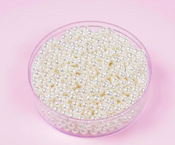 3mm-12mm / Round White Pearl Beads