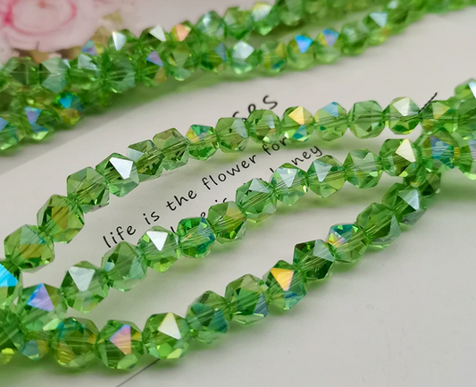 (Y212)  50 Pcs / 8mm / Quality Six Cut Crystal Glass Beads, DIY Jewellery Making