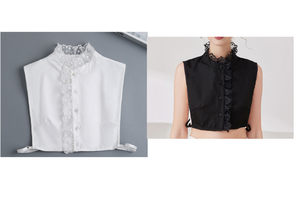 Off White, Black / Fake Collar, False Collar, Removable Collar   B698(K)