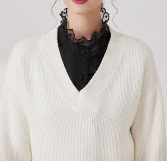 B698 / Black / Fake Collar, False Collar, Removable Collar