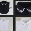 B147 / Black, Off White / Cotton Fake Collar, False Collar, Removable Collar