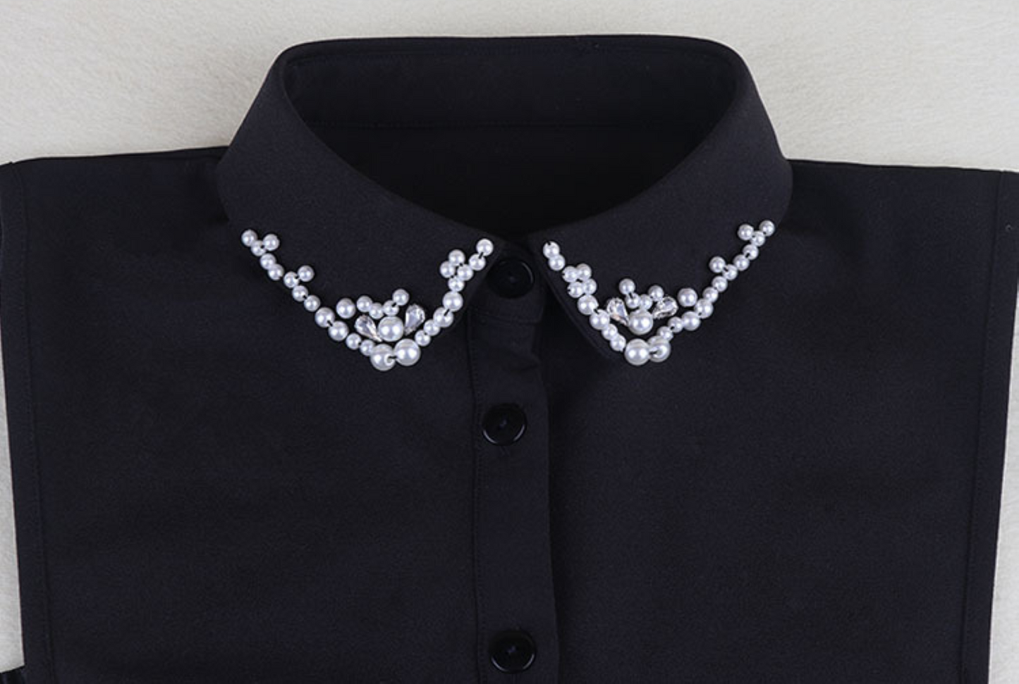 B147 / Black, Off White / Cotton Fake Collar, False Collar, Removable Collar