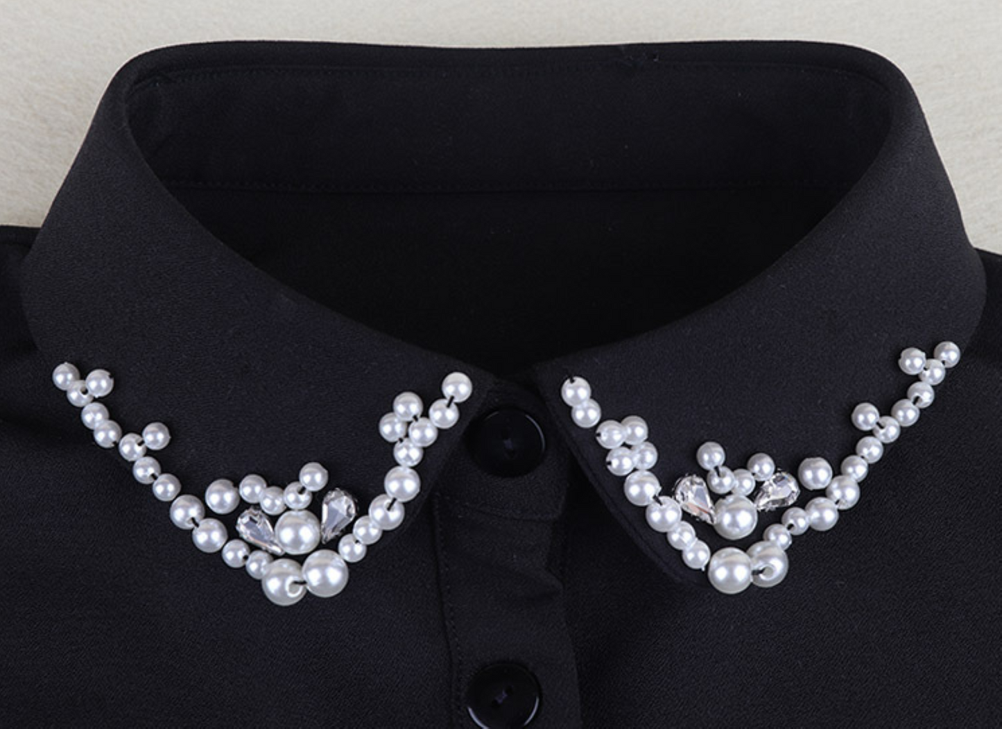 B147 / Black, Off White / Cotton Fake Collar, False Collar, Removable Collar