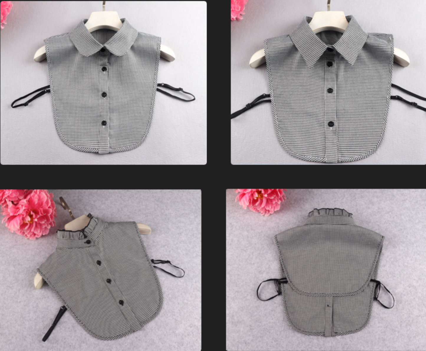 B818 / Black Cotton Fake Collar, False Collar, Removable Collar