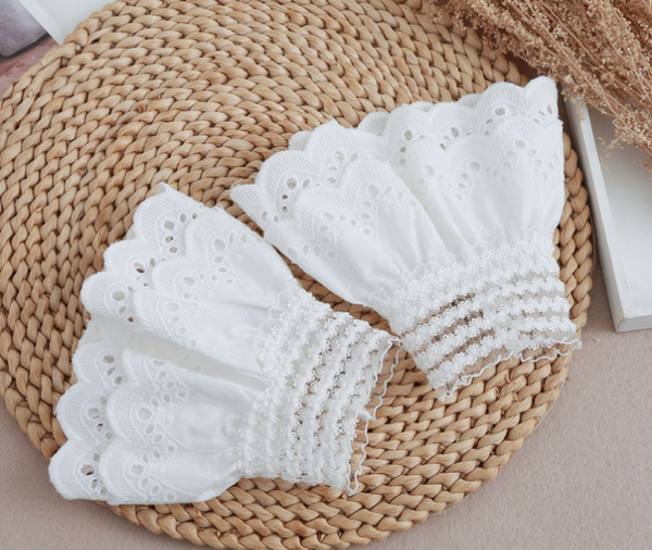 1 pair / Off White / Fake Cotton Sleeve Cuffs, False Wrist Cuffs, Removable Wrist Cuffs  SC526(K)