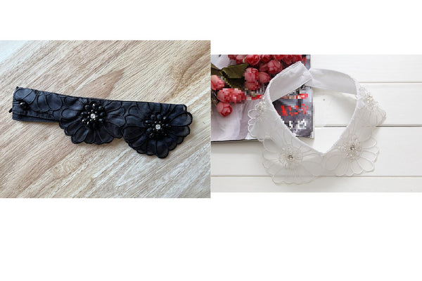 Fake Lace Collar, False Collar, Removable Collar B618(K)-small