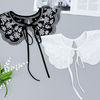 B630(K-small) / Off White, Black / Fake Lace Collar, False Collar, Removable Collar