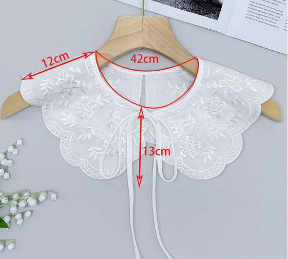 42cm, 50cm(XL) / Off White, Black / Fake Lace Collar, False Collar, Removable Collar   B630(K-small)