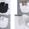 B639 / Off White, Black / leatherette Fake Collar, False Collar, Removable Collar