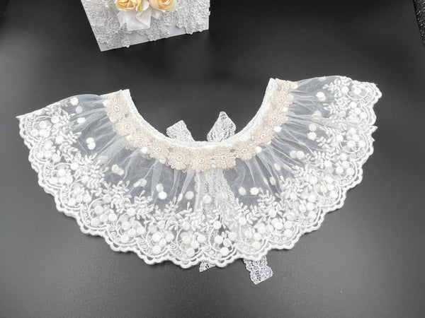 45cm, 52cm / Off White / Elegant Lace Fake Collar, False Collar, Removable Collar   B653(W)-small