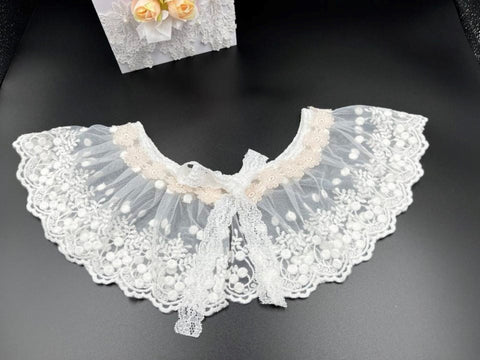 45cm, 52cm / Off White / Elegant Lace Fake Collar, False Collar, Removable Collar   B653(W)-small