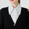B660 / Off White Fake Chiffon Collar, Off White Elegant Lace Fake Collar, False Collar, Removable Collar