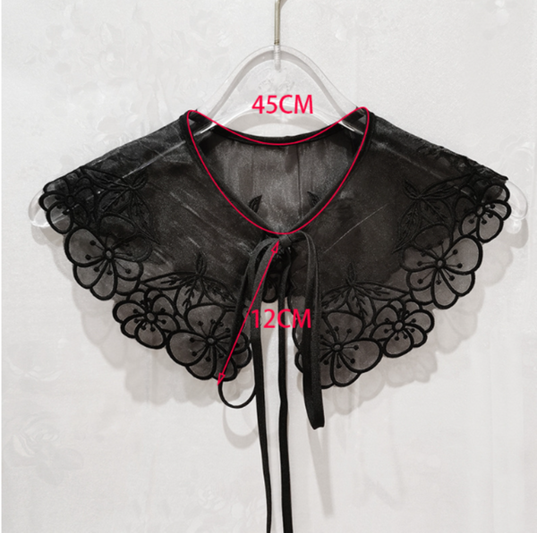 Fake Detachable Chiffon Lace Collar, False Collar, Removable Collar    B822(P)-small