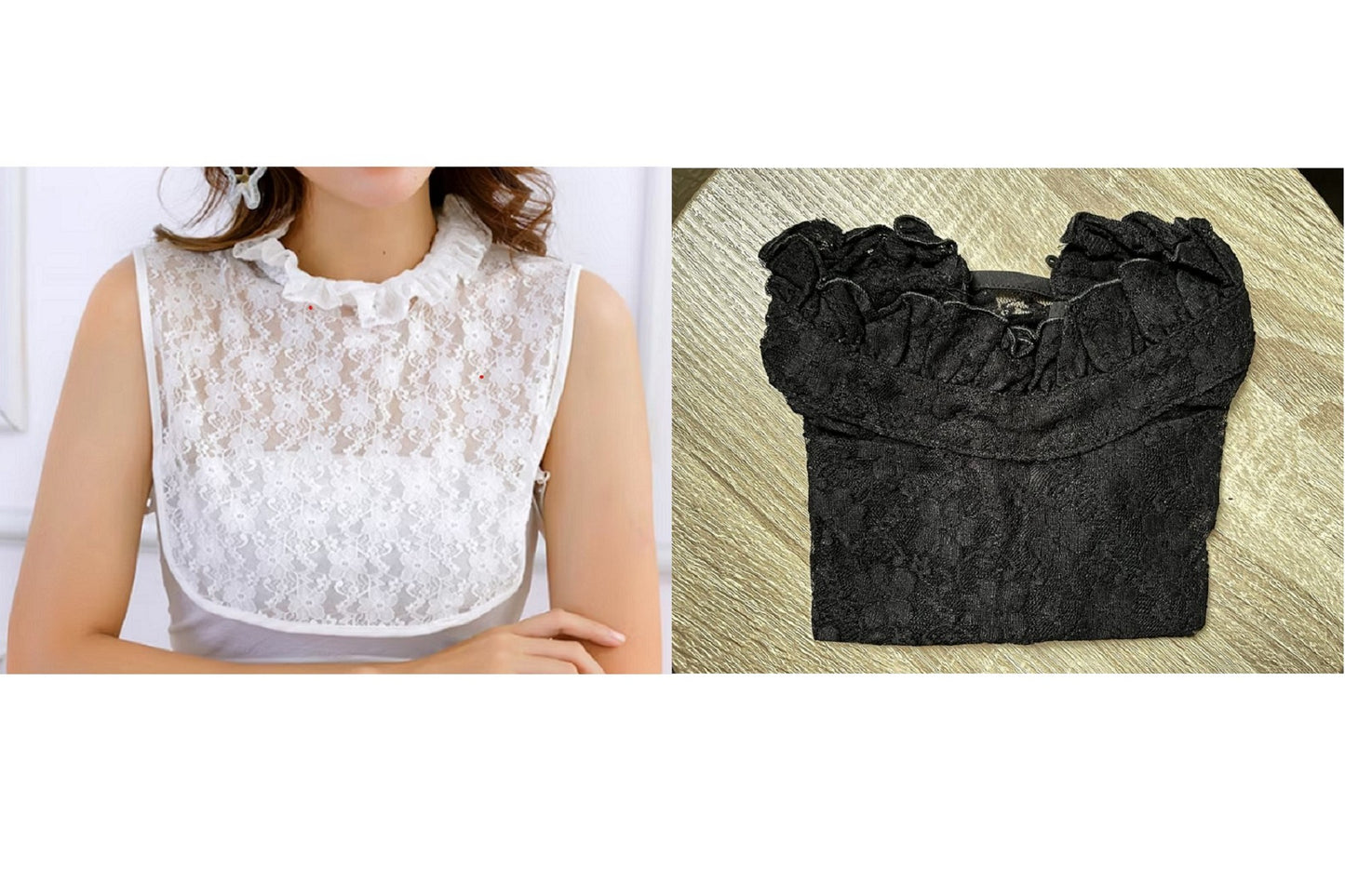B683 / Off White, Black / Fake Collar