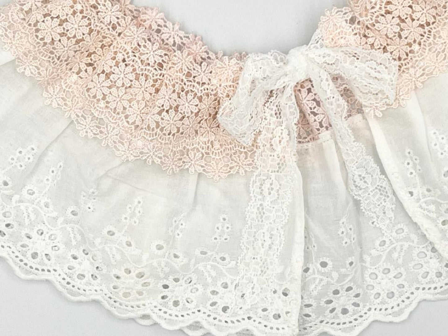 B695(K)-small / Off White Fake Lace Collar, False Collar, Removable Collar