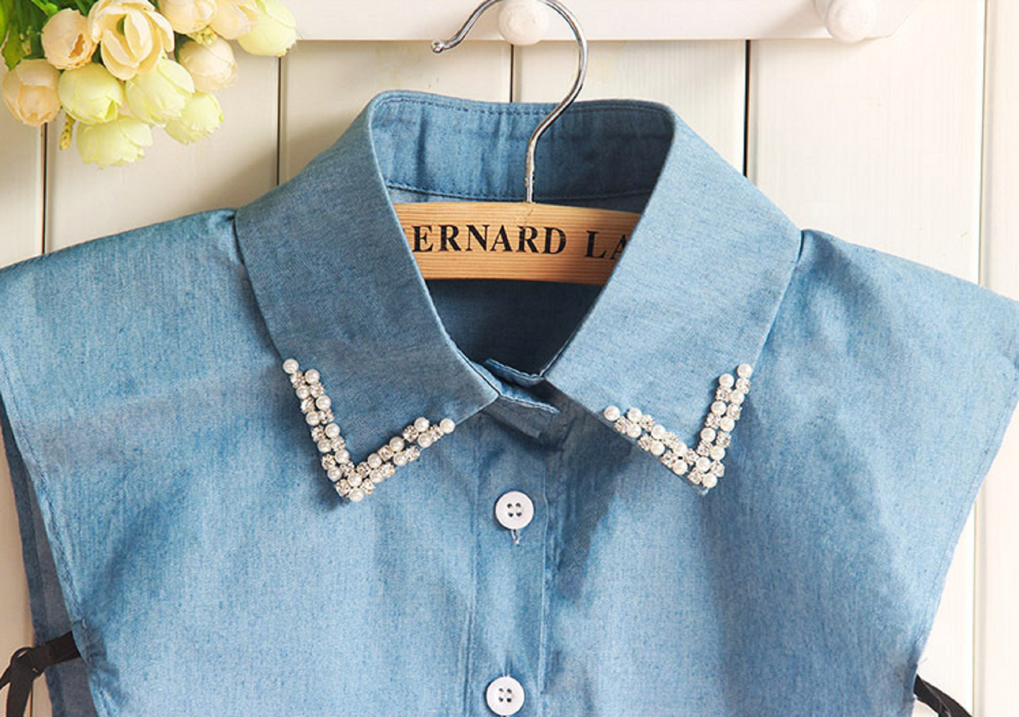 B807 / Jean Demin Point Fake Collar, False Collar, Removable Collar