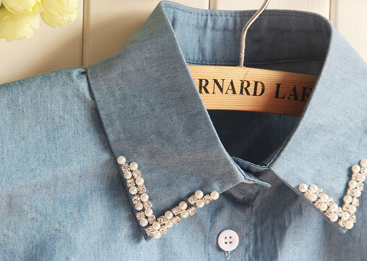 B807 / Jean Demin Point Fake Collar, False Collar, Removable Collar