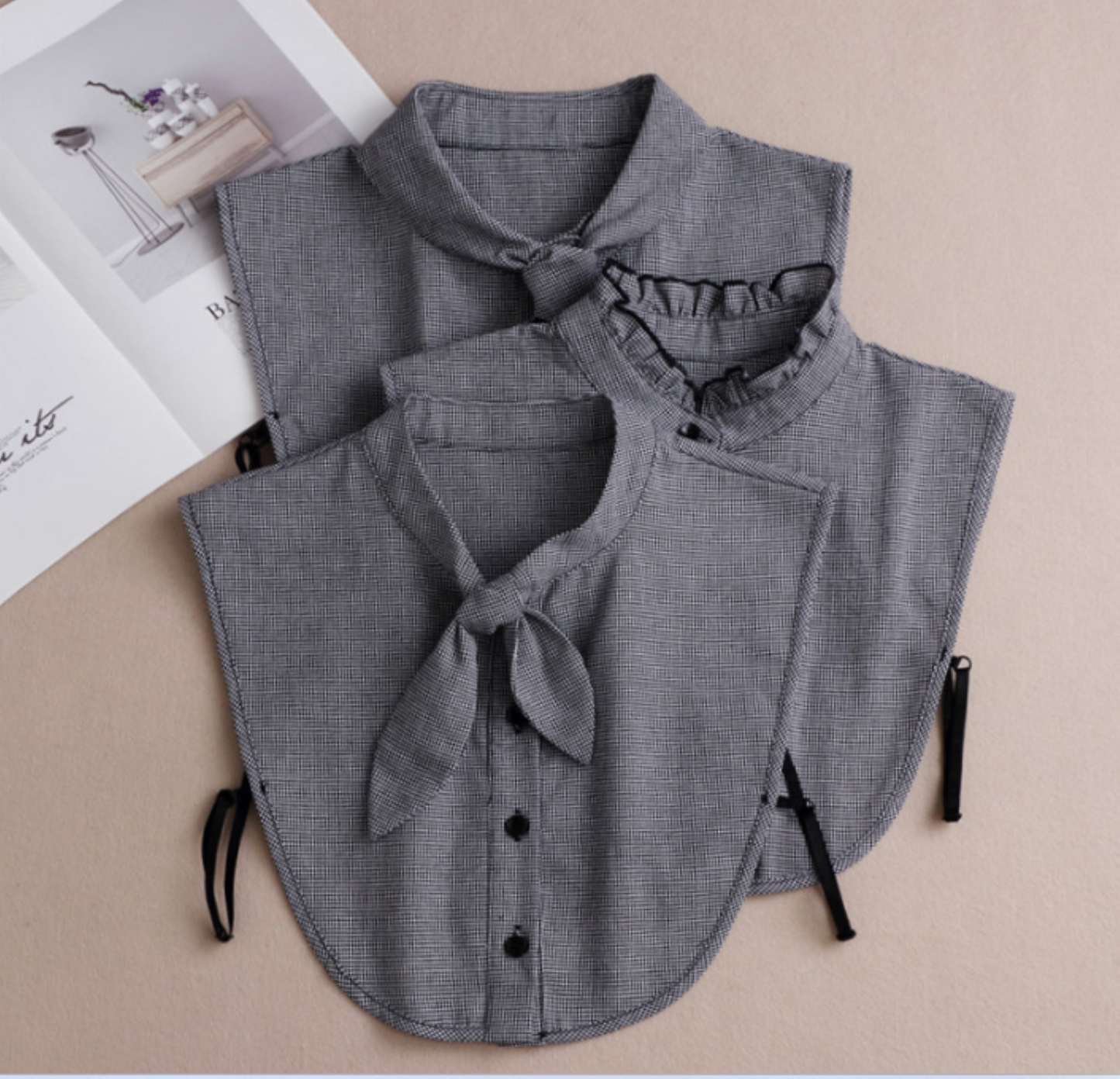 B811 / Black Fake Collar, False Collar, Removable Collar