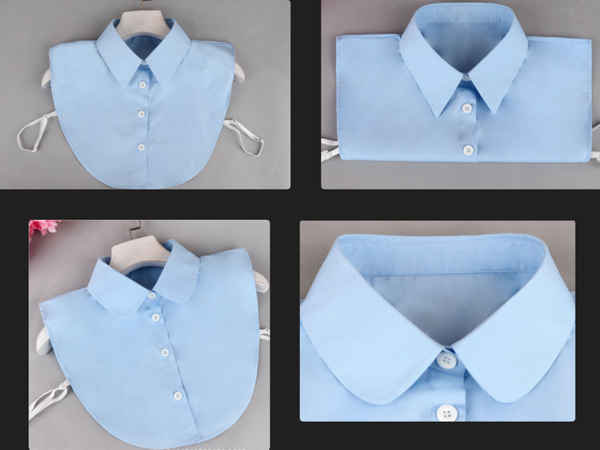 Blue Cotton Fake Collar, False Collar, Removable Collar  B817(E)