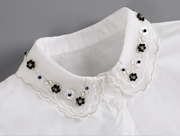 Off White, Black / Fake Collar, False Collar, Removable Collar   B819(K)