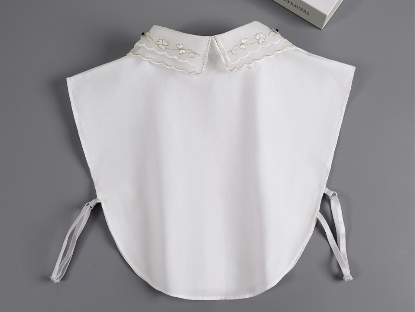 B819 / Off White, Black / Fake Collar, False Collar, Removable Collar