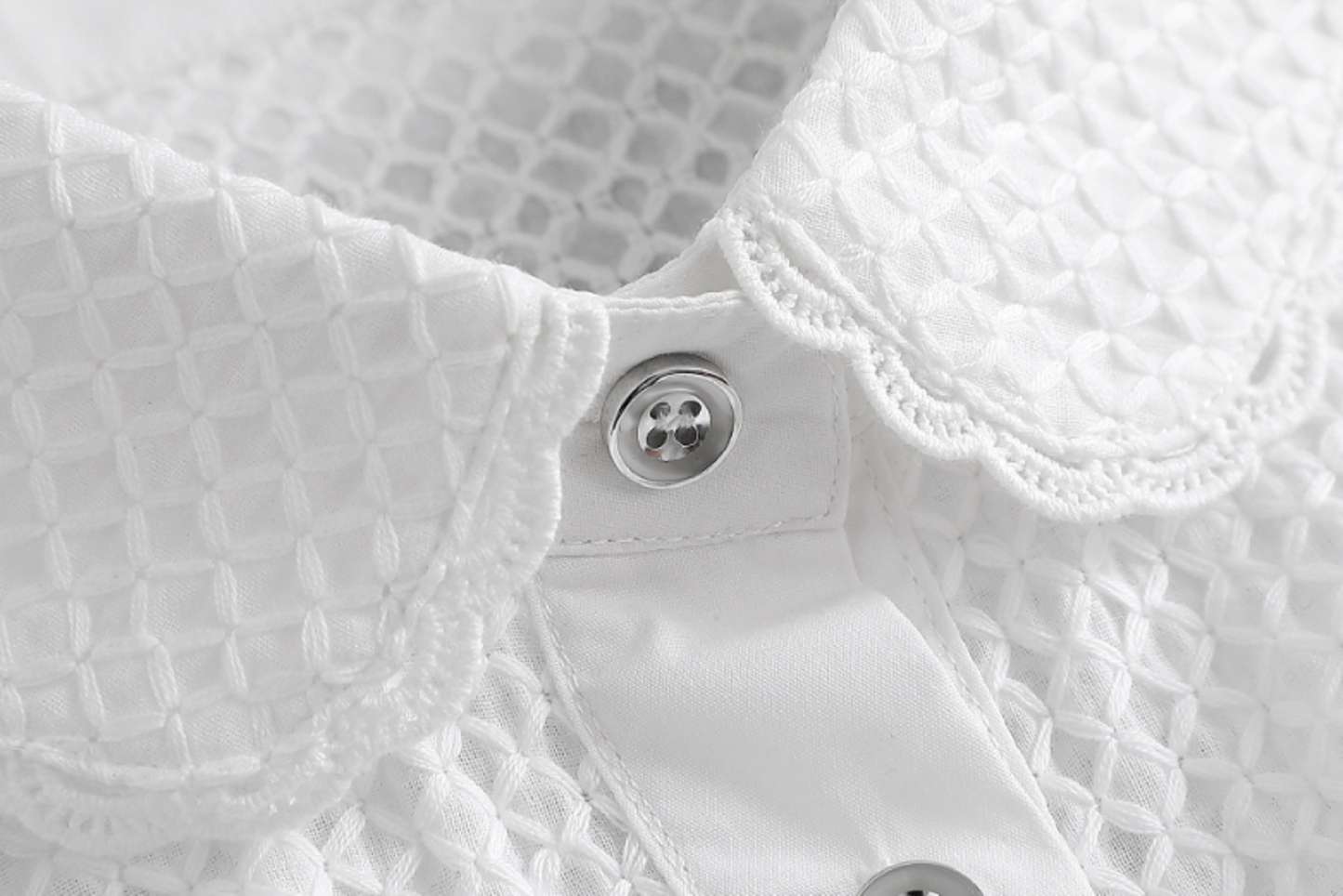 B830 / Off White / Silver Edge Fake Collar, Off White Elegant Lace Fake Collar, False Collar, Removable Collar