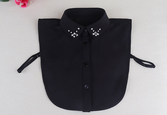 Black Rhinestone Fake Collar, False Collar, Removable Collar  B831(K)