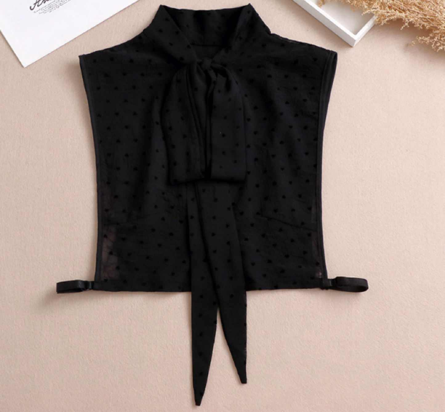 B834 / Black Fake Collar, False Collar, Removable Collar
