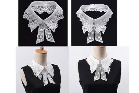 Off White Fake Lace Collar, False Collar, Removable Collar B684(K-small)