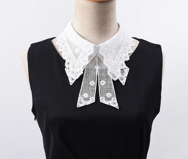 Off White Fake Lace Collar, False Collar, Removable Collar B684(K-small)